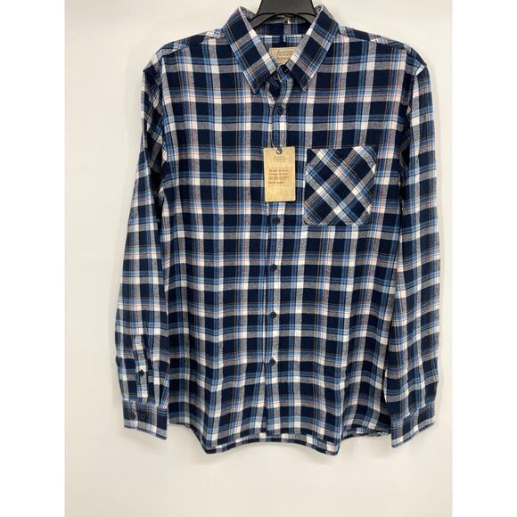 Boston Traders Mens Blue White Plaid Button Down Shirt Top NEW Size XL - Picture 6 of 7